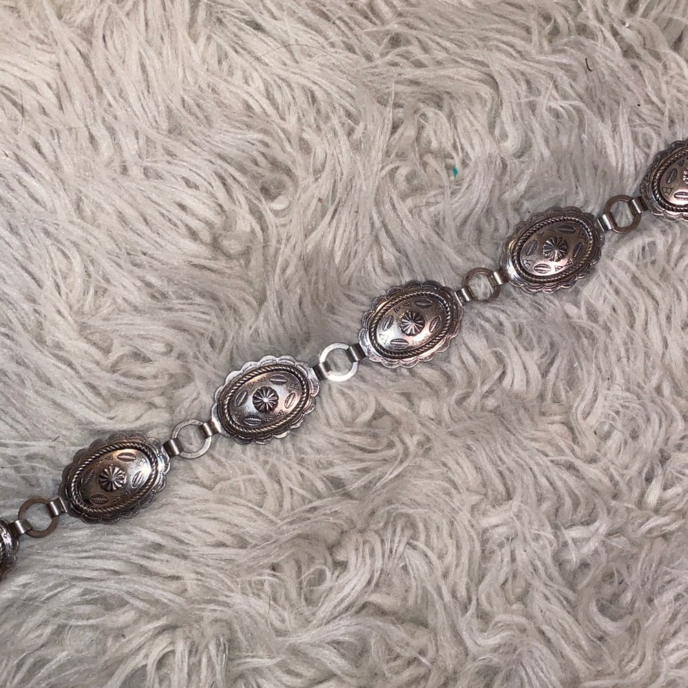 Vintage Silver-Toned Metal Concho Belt